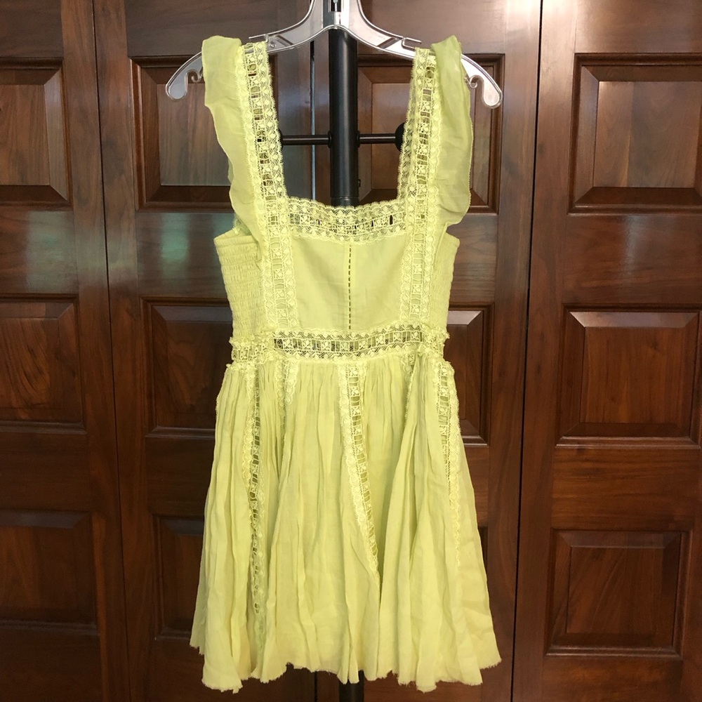 Free People Lemon Lace Mini Dress